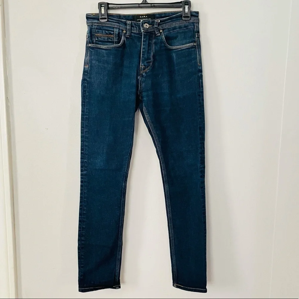 Zara Man Slim Fit Dark Wash Jeans Denim Pants Size 30 Modern Minimal Streetwear